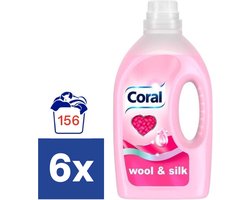 Coral Wool & Silk - 156 wasbeurten - 6 x 1,25 l - Wasmiddel - Kwartaalbox