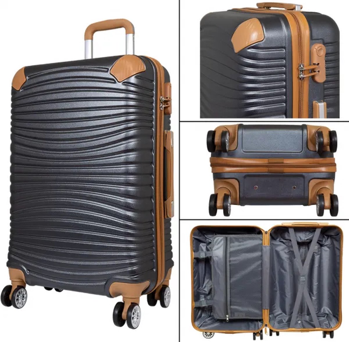 Handbagage koffer - Reiskoffer trolley - Lichtgewicht koffers met slot ...