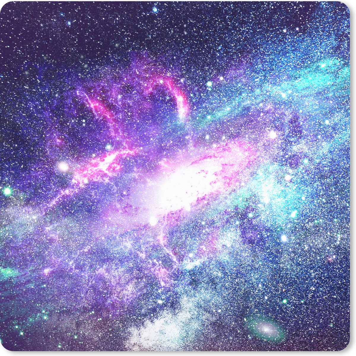Muismat 30x30 cm - Mousepad Ruimte - Sterren - Blauw - Muismatten