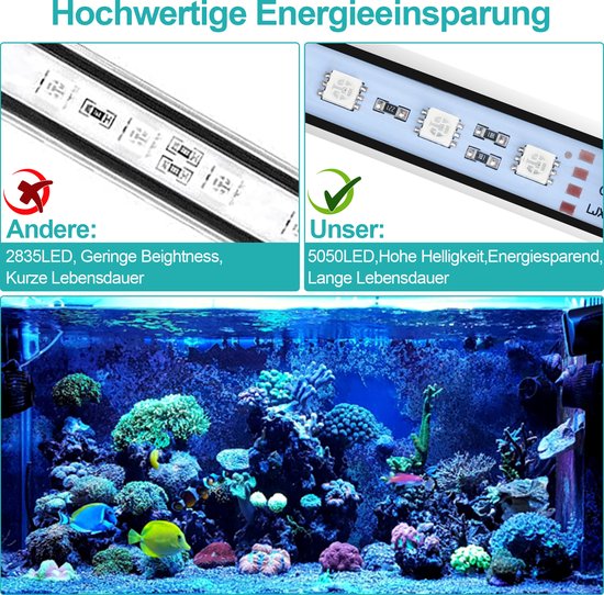 Yakimz Lampe Aquarium LED, RGB avec télécommande sans fil Étanche LED