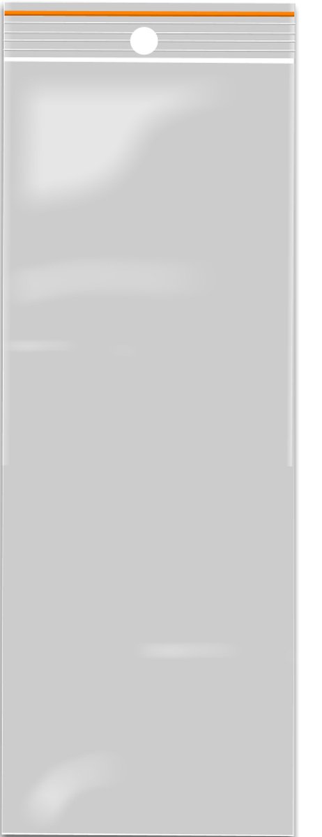 100x Gripzakjes/verpakkingszakjes 40 x 110mm Oranje Lijn 60 Micron KWALITEIT Sealzakjes - Luchtdichte zakjes met gripsluiting/druksluiting - Plastic hersluitbare verpakkingen