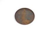 Rasteli Schaal Aged Antik Rond  Bruin-Brons D 30 cm H 1,5 cm