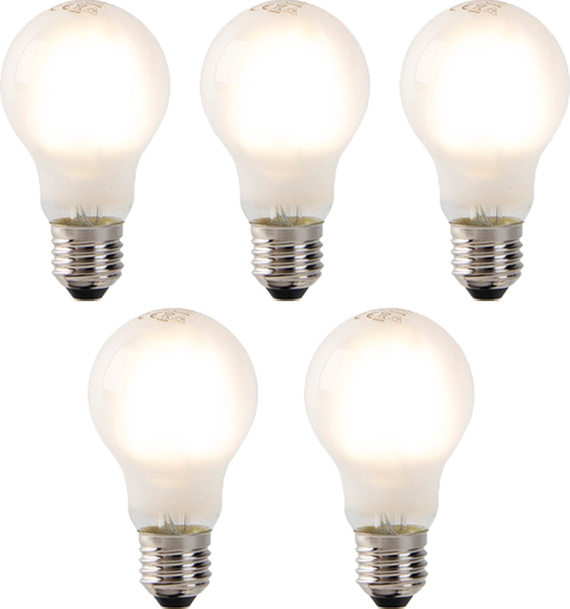 LUEDD Set van 5 dimbare E27 LED lampen mat glas 4W 320 lm 2700K