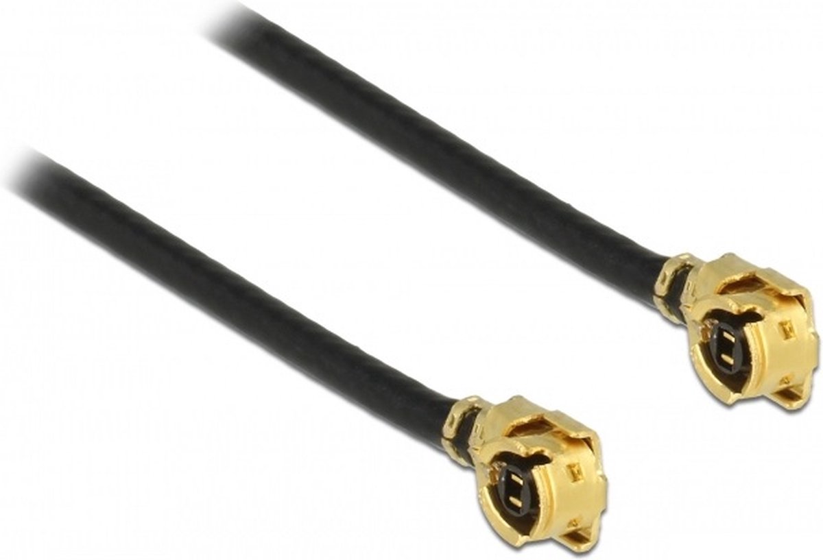 MHF I (v) - MHF I (v) kabel - Micro Coax (1,13 mm) - 50 Ohm / zwart - 0,30 meter