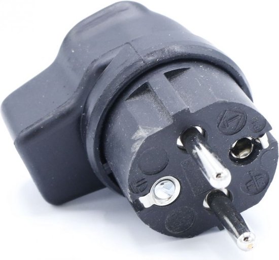 Fiche d'alimentation IP44 en caoutchouc à angle droit Bachmann CEE 7/7 mise à la terre / noire