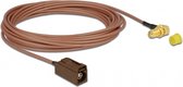 Fakra F (v) - SMA (v) haaks adapter kabel - RG316 - 50 Ohm / transparant - 5 meter