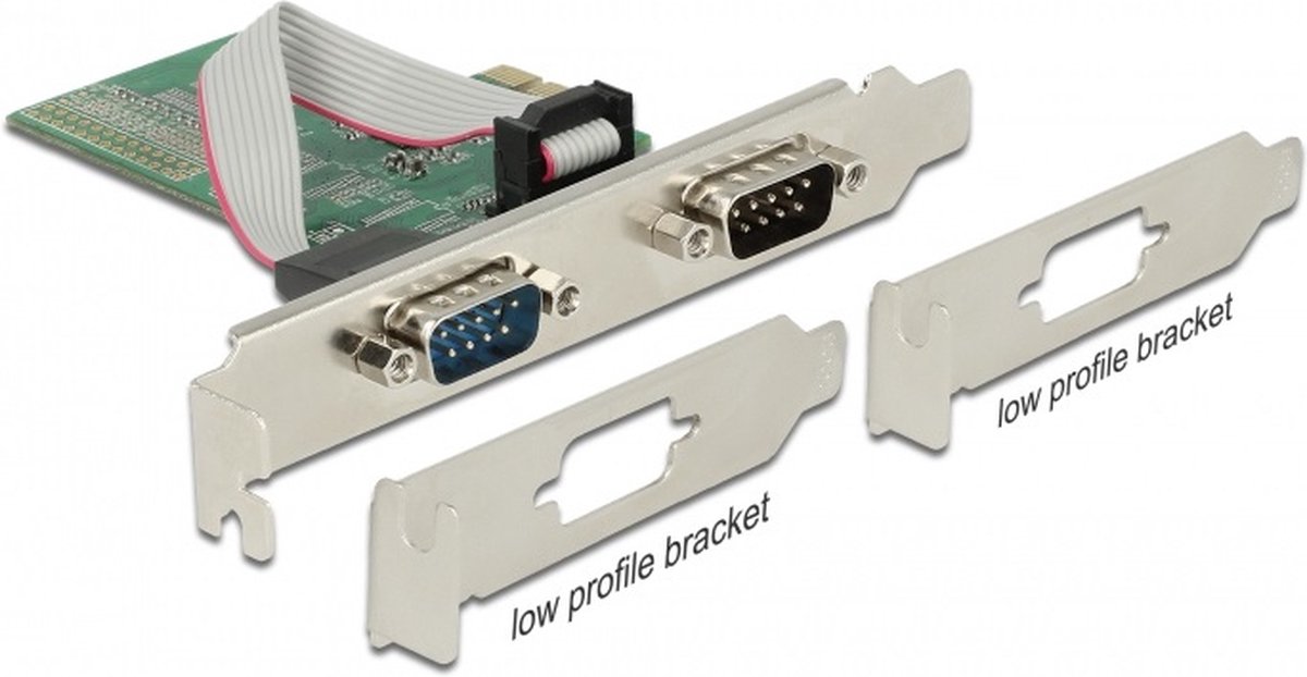 Delock 89555 2 poorten Seriële interfacekaart PCI-Express, RS232 PCIe x1