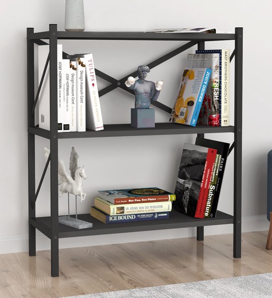 Bealife Boekenkast, 5 Tiers Staande Opbergstandaard,Open Boekenkast voor Woonkamer, Kantoor en Werkkamer (Retro