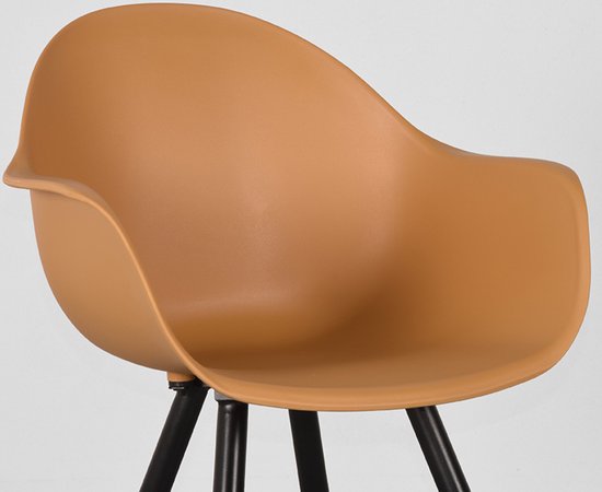 LABEL51 Chaise de salle à manger Luca - Jaune - Plastique