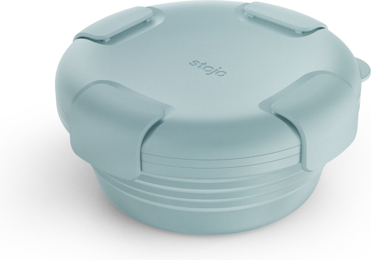 Stojo - Bowl - Vershouddoos / Lunchbox - met Deksel - 1065 ml - Opvouwbaar - Herbruikbaar - Aquamarine