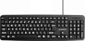Gembird bedraad USB toetsenbord met grote letters - QWERTY (US) / zwart - 1,5 meter