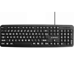 Gembird bedraad USB toetsenbord met grote letters - QWERTY (US) / zwart - 1,5 meter Gembird bedraad USB toetsenbord met grote letters - QWERTY (US) / zwart - 1,5 meter