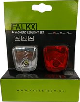 Éclairage magnétique FALKX. Set avant et arrière. 0.5W led (emballage suspendu)