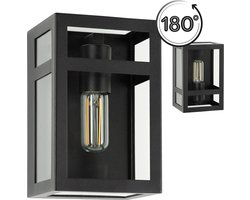 KS Verlichting City Muurlamp Zwart met Lichtsensor LED