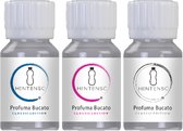 Wasparfum Hintenso Mini Classic Edition Pink – Blue – White – 3x 15ml - Proefpakket - 9 Wasbeurten - Frisse was - Heerlijke geur – Textielverfrisser - Wasverzachter – Wasparfum - Samples – Proefpakket - Wasmachine