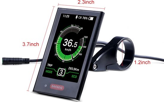 Écran Bafang Hmi Dp-c18 Pour Gazelle Noir