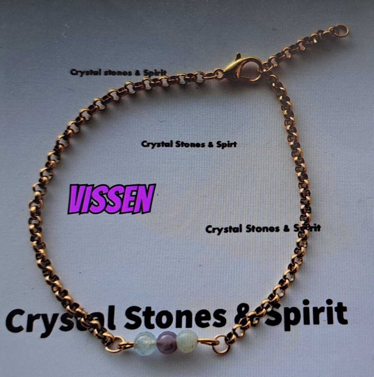 Armband Horoscoop Vissen, goudkleurig