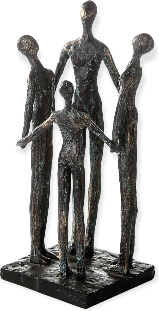 Gilde handwerk  "Family hold on" - Beeld Sculptuur -  Bronskleurig - Polyresin