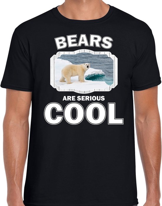 Dieren ijsberen t-shirt zwart heren - bears are serious cool shirt - cadeau t-shirt ijsbeer/ ijsberen liefhebber L