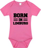 Born in Limburg tekst baby rompertje roze meisjes - Kraamcadeau - Limburg geboren cadeau 56