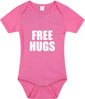 Free hugs tekst baby rompertje roze meisjes - Kraamcadeau - Babykleding 92