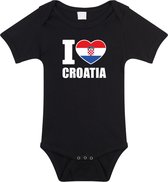 I love Croatia baby rompertje zwart jongens en meisjes - Kraamcadeau - Babykleding - Kroatie landen romper 92