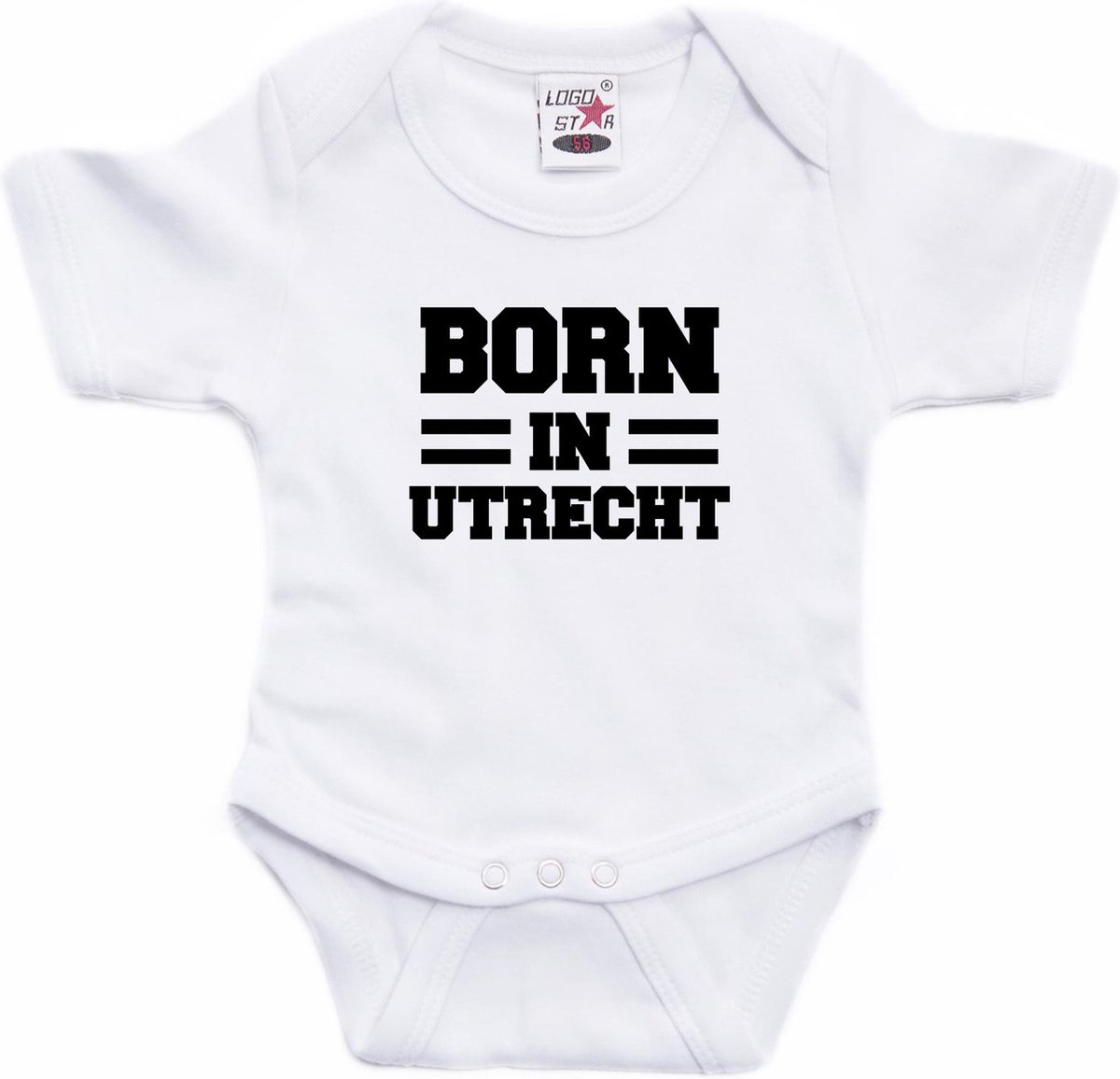 Born in Utrecht tekst baby rompertje wit jongens en meisjes - Kraamcadeau - Utrecht geboren cadeau 68