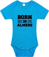 Born in Almere tekst baby rompertje blauw jongens - Kraamcadeau - Almere geboren cadeau 68