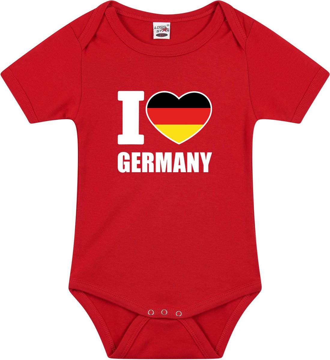 I love Germany - baby rompertje - rood - Duitsland - jongen/meisje - kraamcadeau - Babykleding - Duitsland landen romper 80