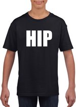 Hip tekst t-shirt zwart kinderen 122/128