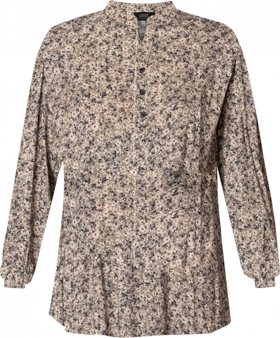 YESTA Bibi-Jana Essential Blouse - Soft Army/Multi-Colo - maat X-0(44)