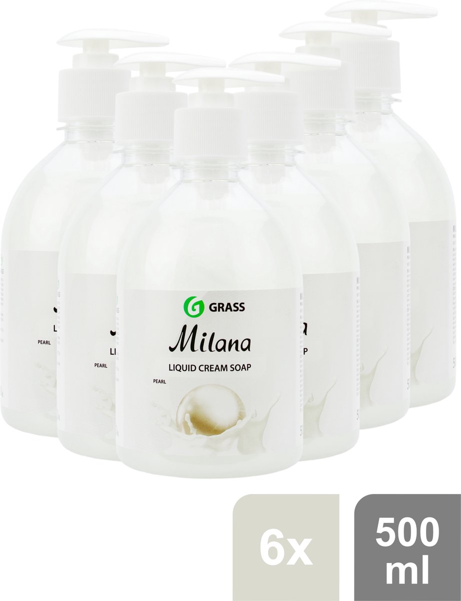 Grass Milana - Handzeep - Pearl - Verzachtend - 6 x 500ml - Voordeelverpakking