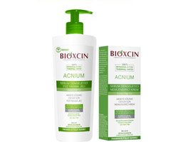 Bioxcin Acnium Sebum Balancing Face Wash Gel gezichtsreiniger 500 ml (tegen Acne) + Bioxcin Acnium Hydraterende Acne Crème 50 ml - Herbal - Bio - bioxcin - Acnium - bioxsine - Vegan- Gezichtsverzorging - Huidverzorging