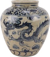 The Ming Garden Collection | Chinees Porselein | Kleine Porseleinen Pot Met Draak | Blauw & Wit