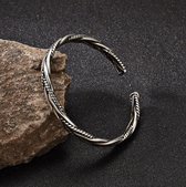 viking armband - gevlochten armband - zilverkleurig - Viking - Accessoires