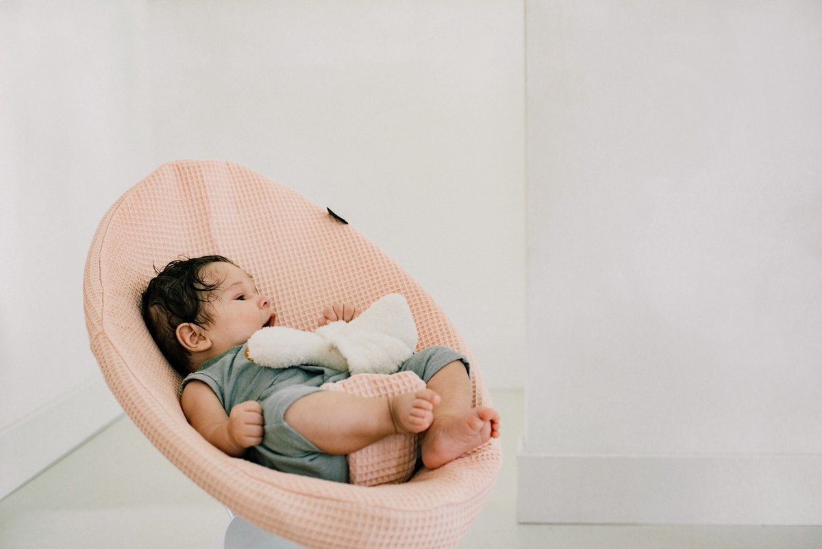 Ukje Wipstoelhoes geschikt voor 4Moms Mamaroo 4 Wipstoel - Hoes met Waterdichte Voering ter Bescherming van je Stoel - Perfecte Pasvorm - Makkelijk Wasbaar - Zacht Katoen - Jade Wafelstof – foto 7