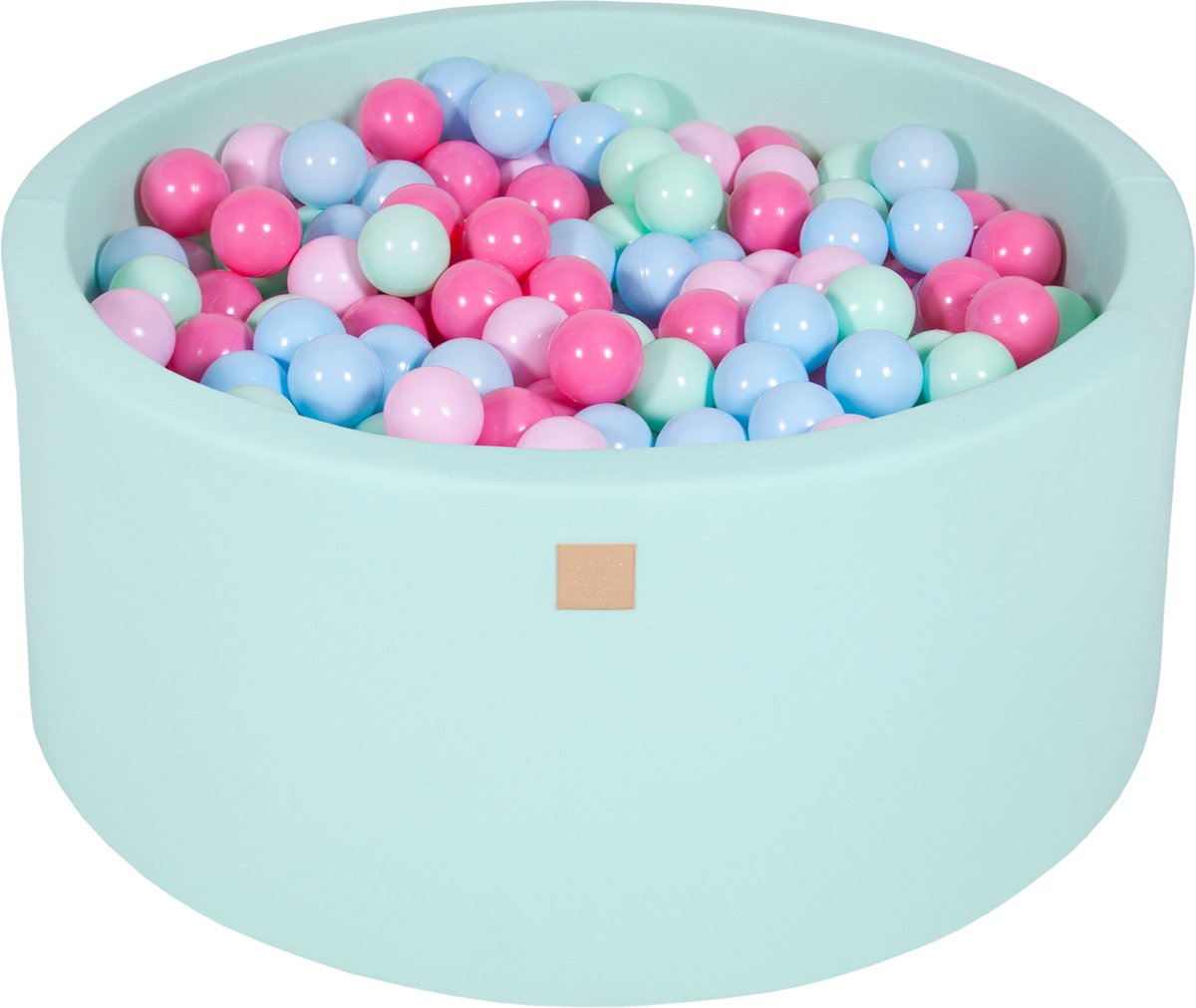 Ballenbak KATOEN Mint - 90x40 incl. 300 ballen - Mint, Baby Blauw, Licht Roze, Pastel Roze