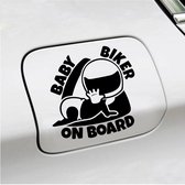 Bumpersticker - Baby Biker On Board - 12 X 12 - Zwart