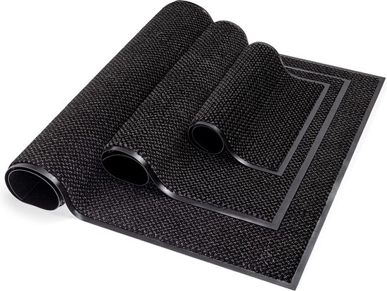 Floordirekt Premium Kokos Deurmat 150x100 Cm - Antislip Voetmat Voor Binnen En Buiten, Zwart, 24 Mm Dik