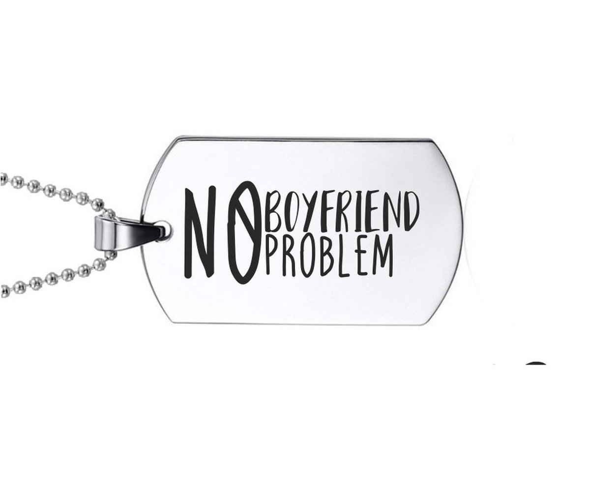Ketting RVS - No Boyfriend No Problem