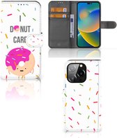 Smartphone Hoesje iPhone 14 Pro Bookcase met Quotes Donut Cadeautjes voor Meisjes