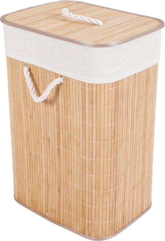 Bamboe wasmand - Wasmand - Was - Gemaakt van natuurlijke producten - Met  deksel -... | bol.com