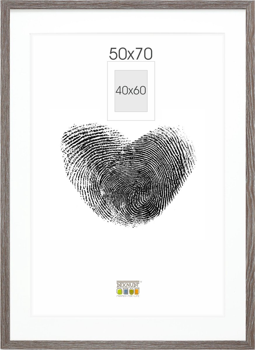 Deknudt Frames fotolijst - grijs met passe-partout - 40x60 / 50x70 cm