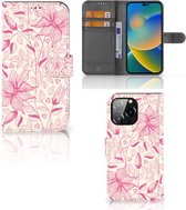Telefoon Hoesje iPhone 14 Pro Max Magnet Case Pink Flowers
