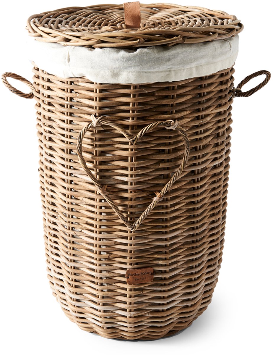 Riviera Maison RR Heart - Wasmand - Rattan - 64cm - Decoratief Hart