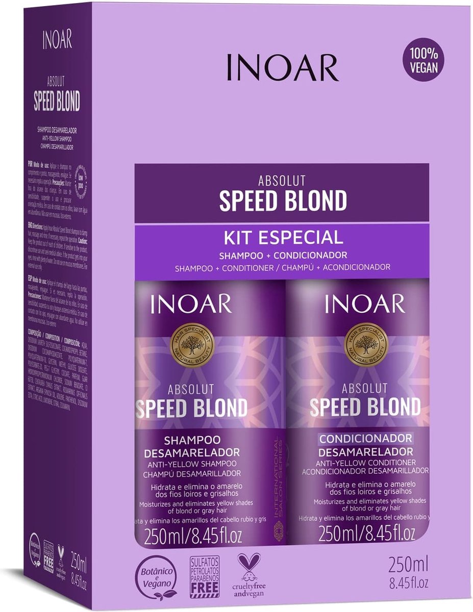 Inoar Speed Blond Zilver Shampoo & Conditioner 250 ML
