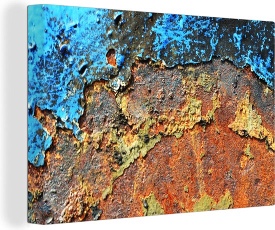 Toile Peinture Rouille - Métal - Fer - Industriel - 140x90 cm - Décoration murale