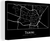 Canvas Schilderij Stadskaart - Tilburg - Plattegrond - Kaart - 30x20 cm - Wanddecoratie