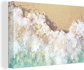 Canvas Schilderij Golf - Strand - Zee - Water - 120x80 cm - Wanddecoratie