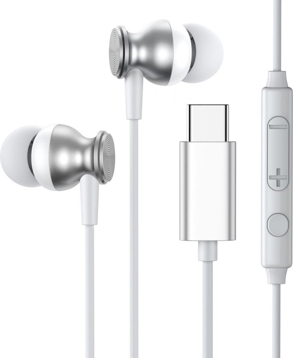 Headset oordopjes met USB C aansluiting - Sport - Oortjes Bedraad - In Ear  - Wit | bol.com